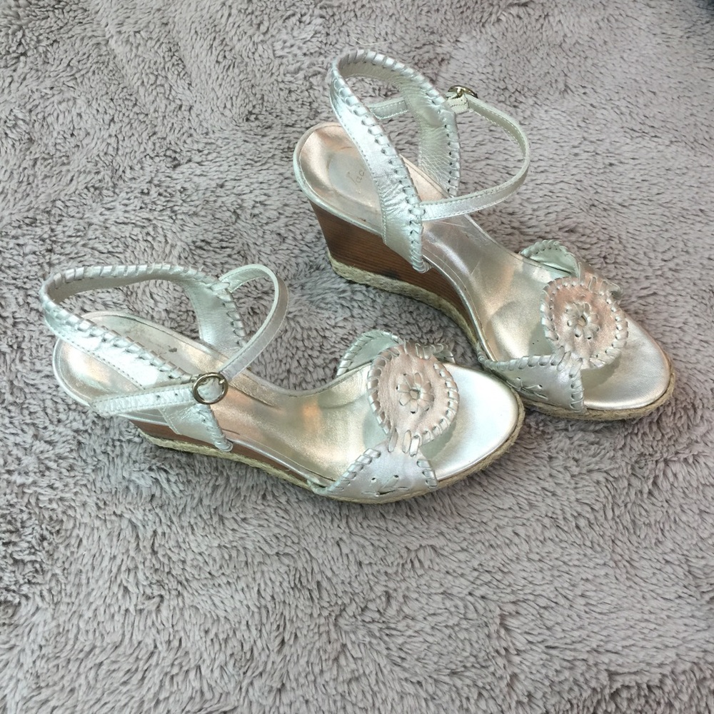 Jack Rogers Silver Wedges